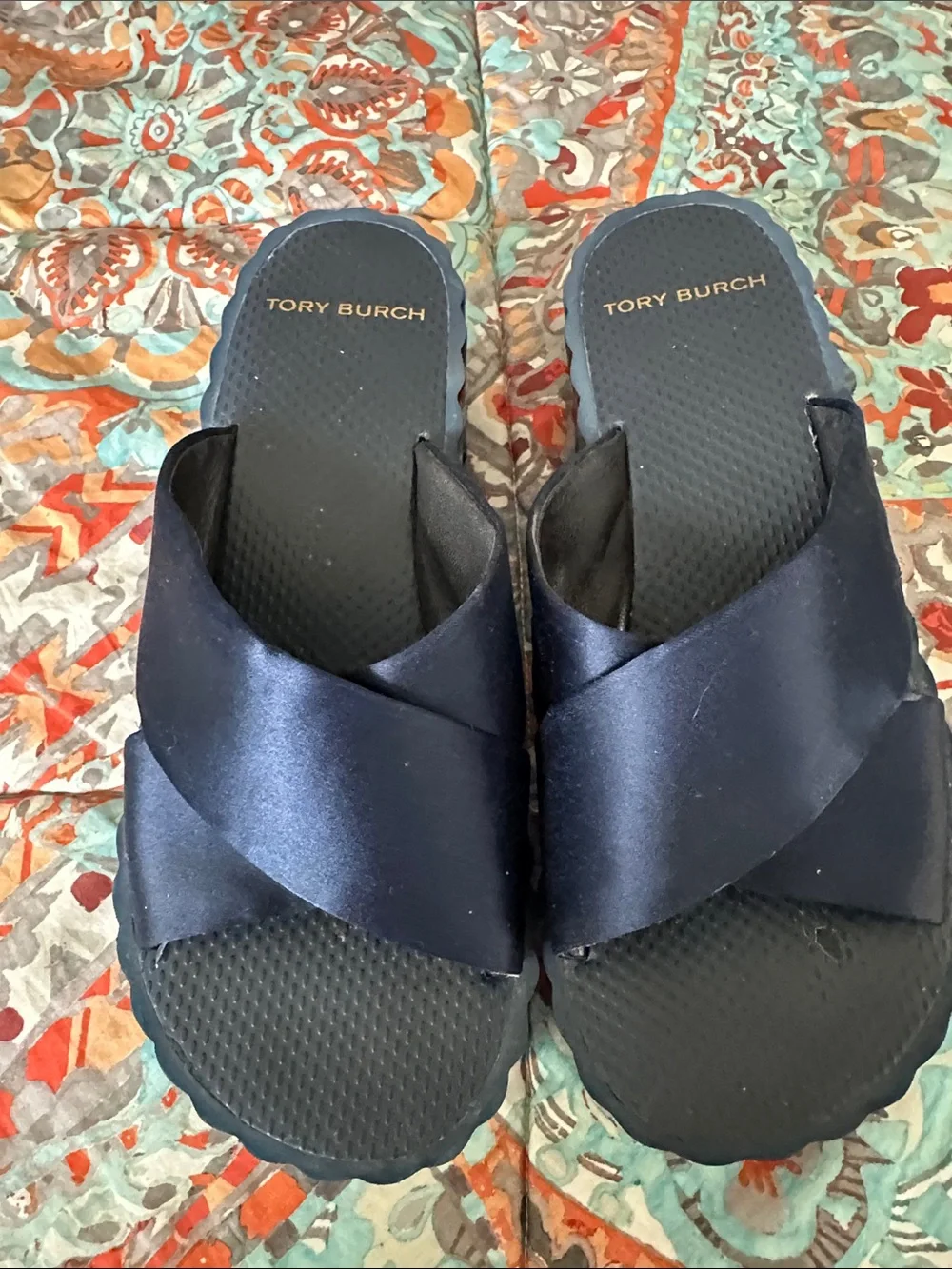 TORY BURCH EVA SATIN PLATFORM SANDALS